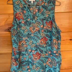 Maurices Floral Sleeveless Blouse - Teal and Red
